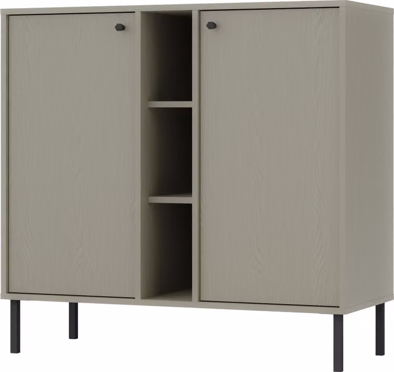 Masseno cassettiera TORINO 100 cm credenza e 2 ante per soggiorno camera da letto moderna 100x41x95 cm verde chiaro / verde chiaro