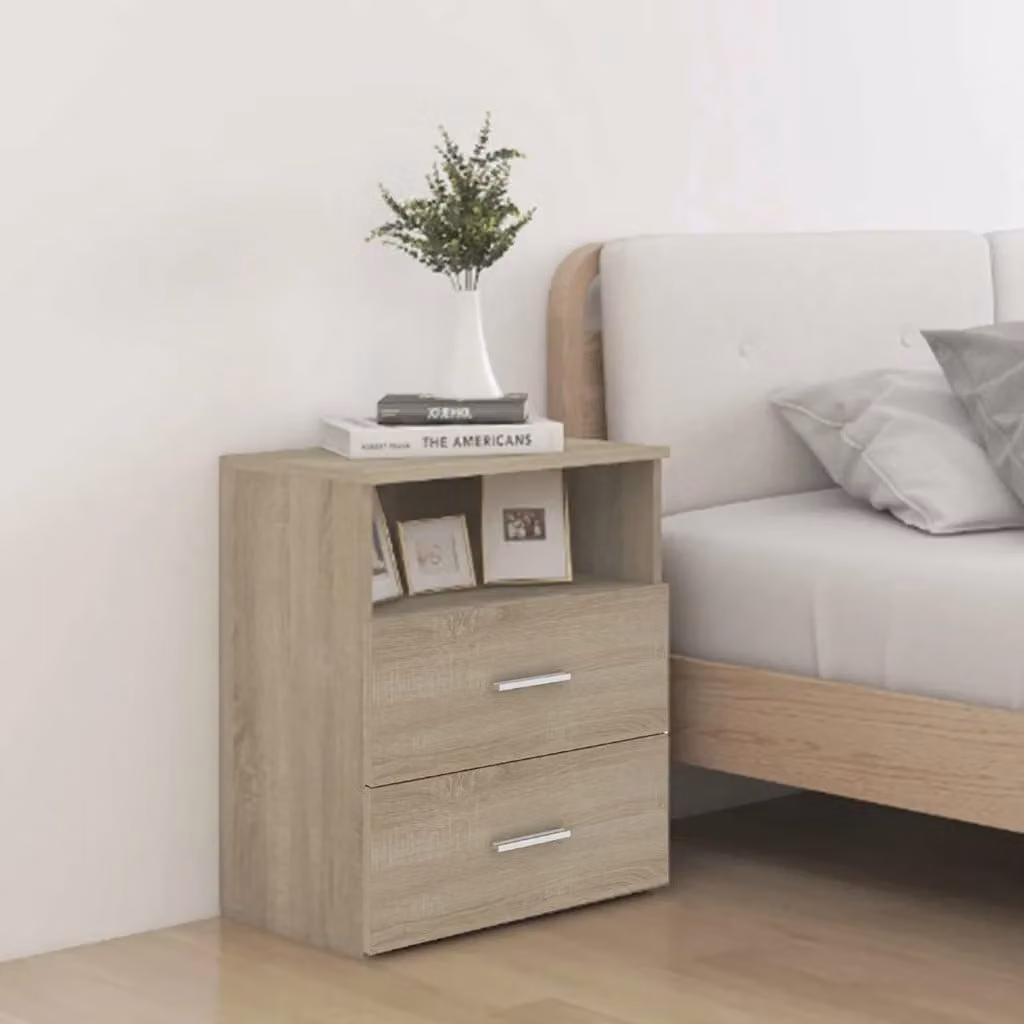 Comodino moderno vidaXL in rovere color beige e marrone, L 50 cm x P 32 cm x H 60 cm