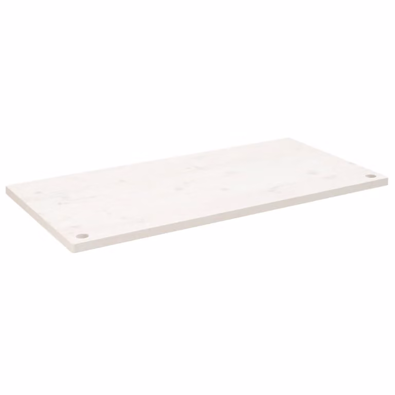 Piano Scrivania Bianco 110x60x2,5 cm in Legno Massello di Pino