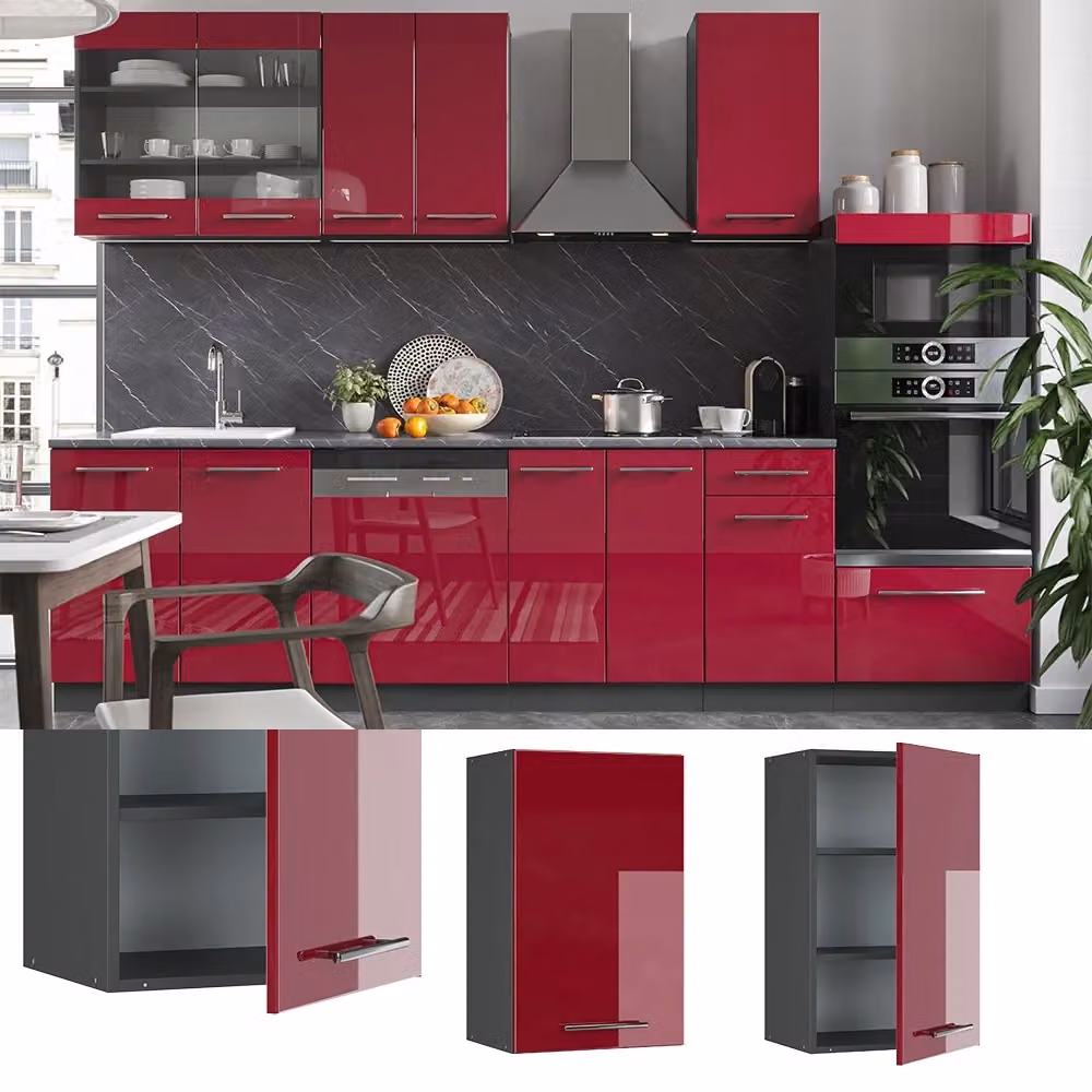 Pensile da cucina Vicco Fame-Line Bordeaux lucido e Antracite L: 45 cm – 2