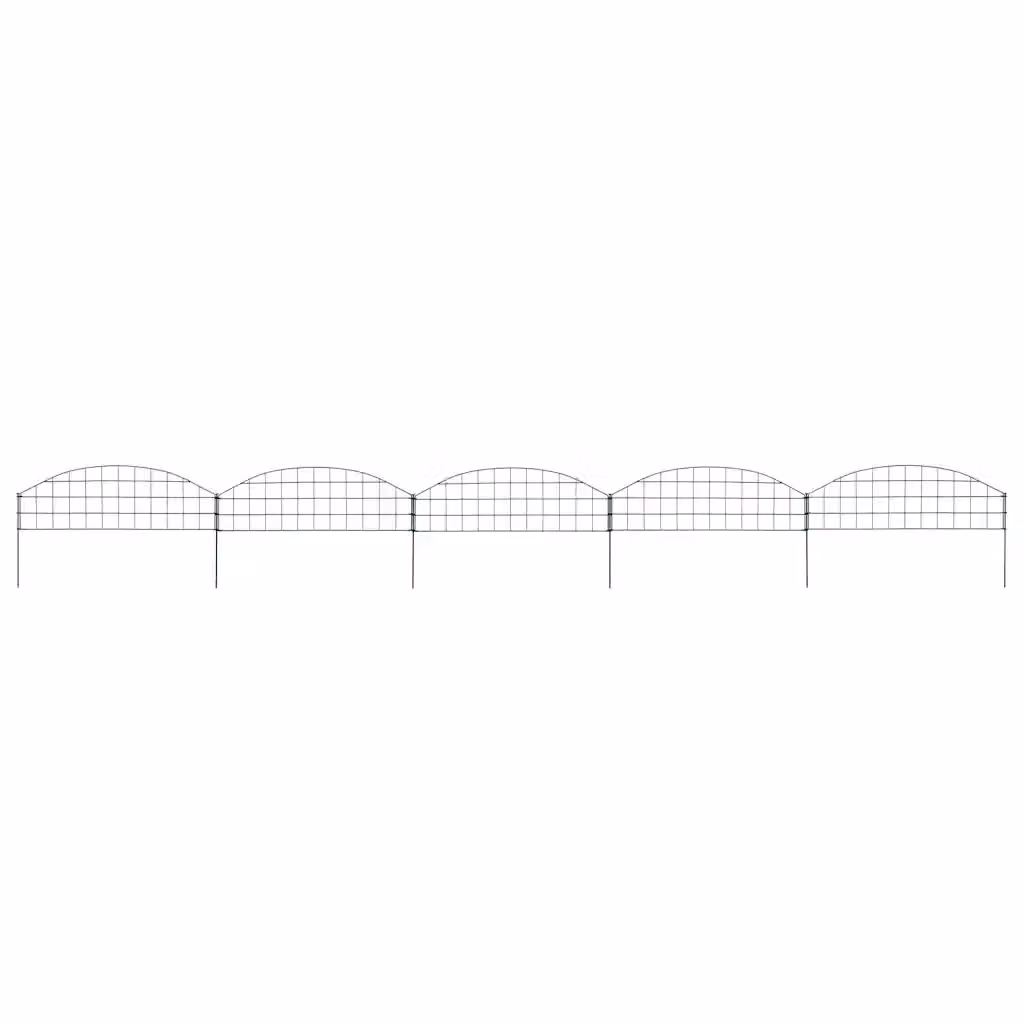 Set Recinzione da Giardino ad Arco vidaXL in Acciaio Verniciato a Polvere Verde L: 77,3 cm, P: 26 cm, H: 11 cm