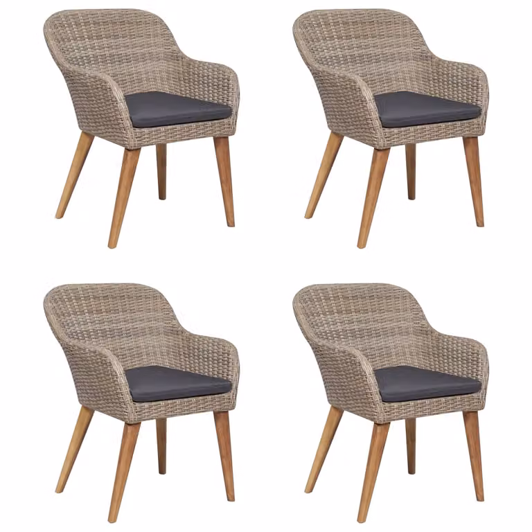 vidaXL set da pranzo da giardino 5 pezzi marrone