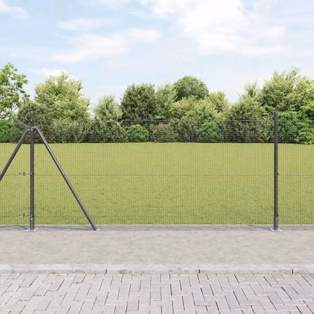 Recinzione Metallica Saldato con Base in Cemento 50 x 1 m Rete 3352589