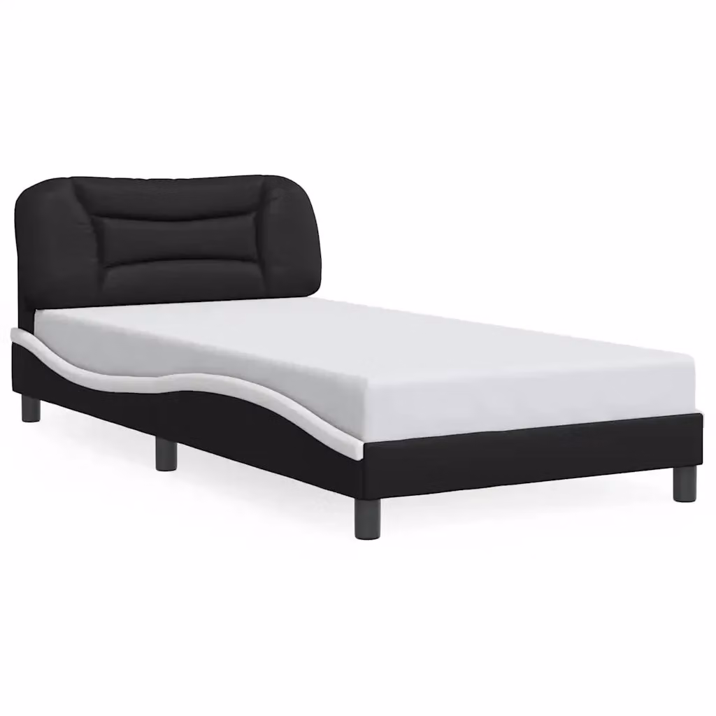 Giroletto senza materasso Hvar vidaXL in similpelle nero e bianco 100x200 cm – 2