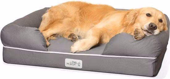 Cuccia per cani Famanu, realizzata in memory foam: confortevole, adatta a cani di taglia media e grande, colore grigio, dimensioni 91x71 cm