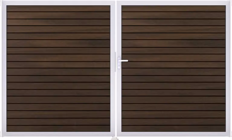 Groja Solid Rhombus Porta doppia universale con telaio in alluminio noce_co_estruso Din Right