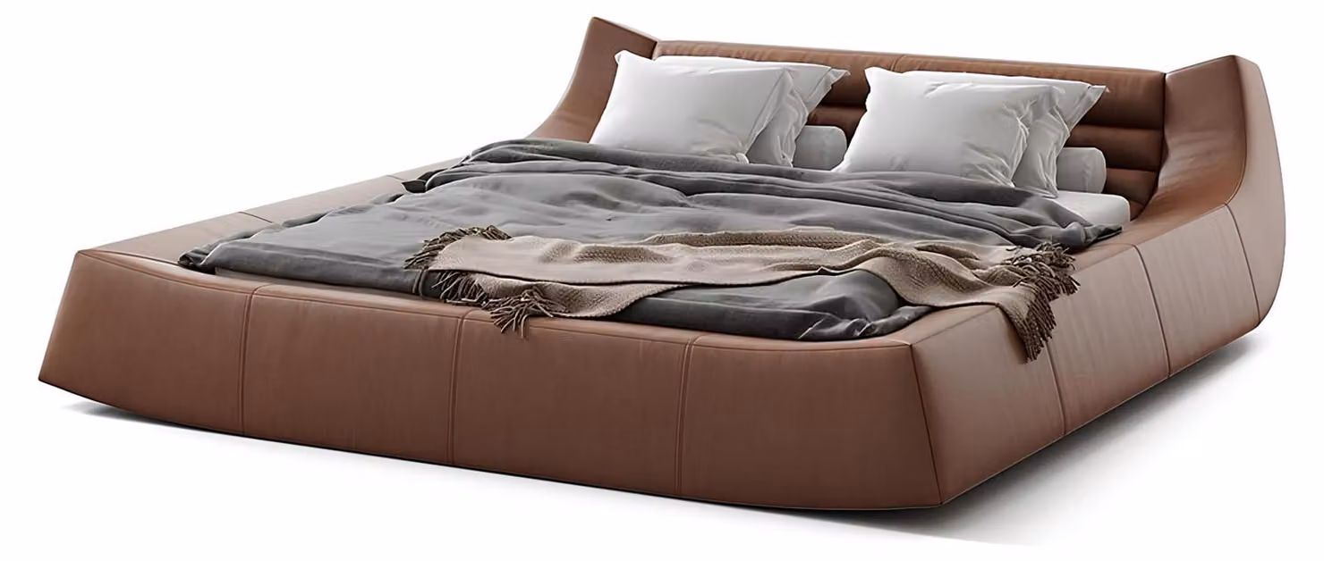 Designer Bett Doppel Betten Modernes Hotel Leder Doppelbett 180x200cm