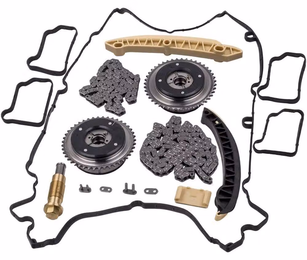 Set catena di distribuzione con pompa dell'olio - Set catena di distribuzione - Per motore a benzina M271 - Per regolatore dell'albero a camme - Kit di riparazione completo