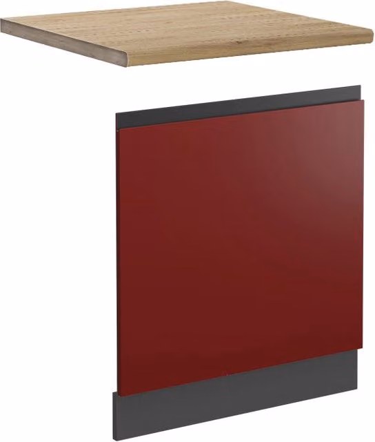 Pannello frontale R-Line J-Shape Vicco colore Rosso/Antracite con finitura Rovere, Larghezza: 60 cm