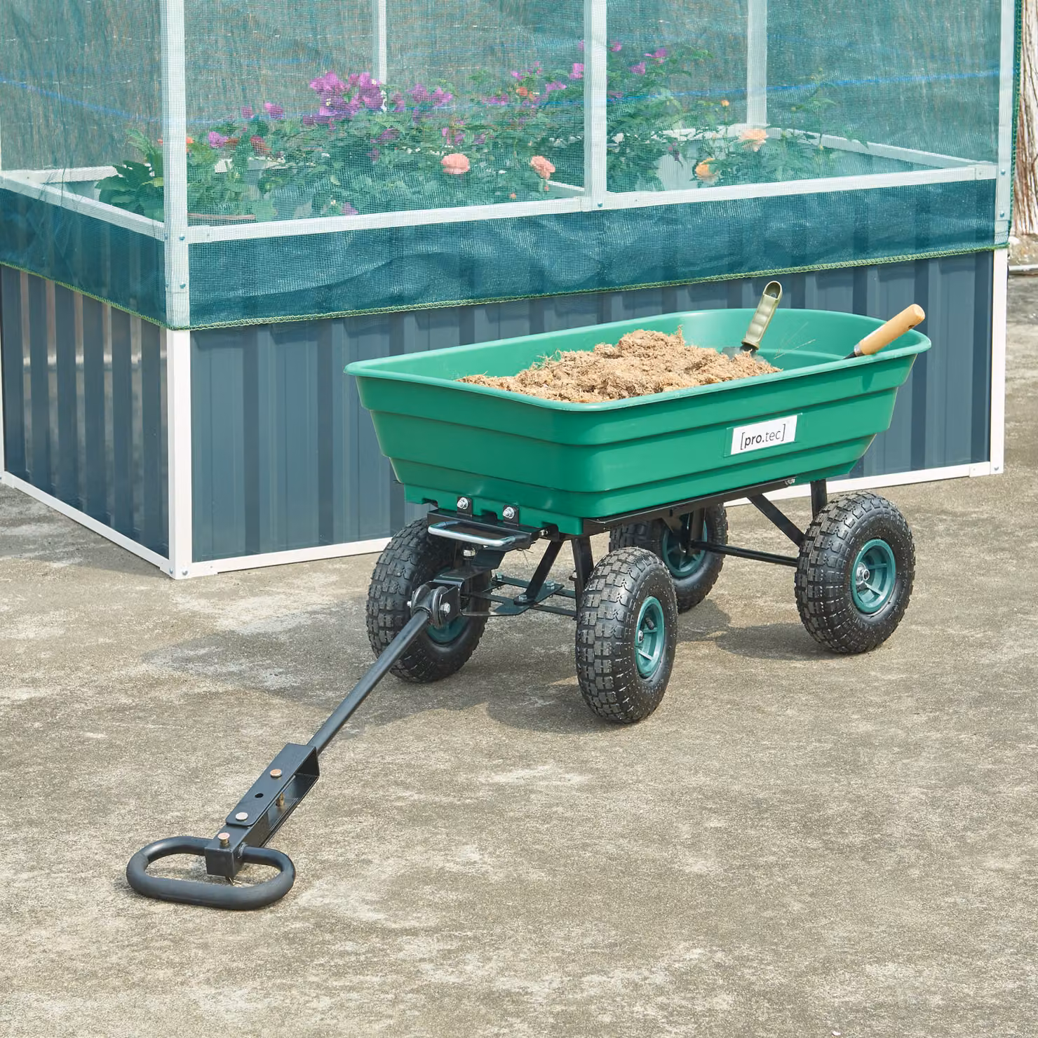 Carrello a mano 'Corfinio' inclinabile 111 x 51 cm max. 250 kg verde/nero