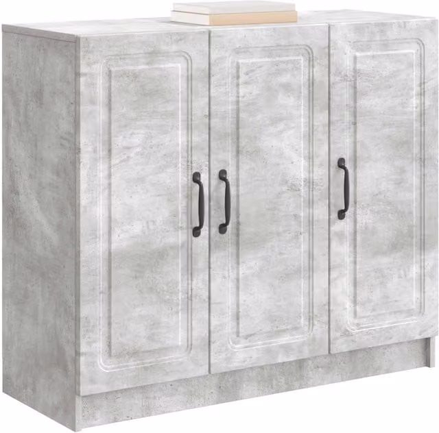 Credenza moderna Design In in legno MDF e metallo Grigio Cemento L: 89 cm, P: 34,5 cm, H: 77 cm