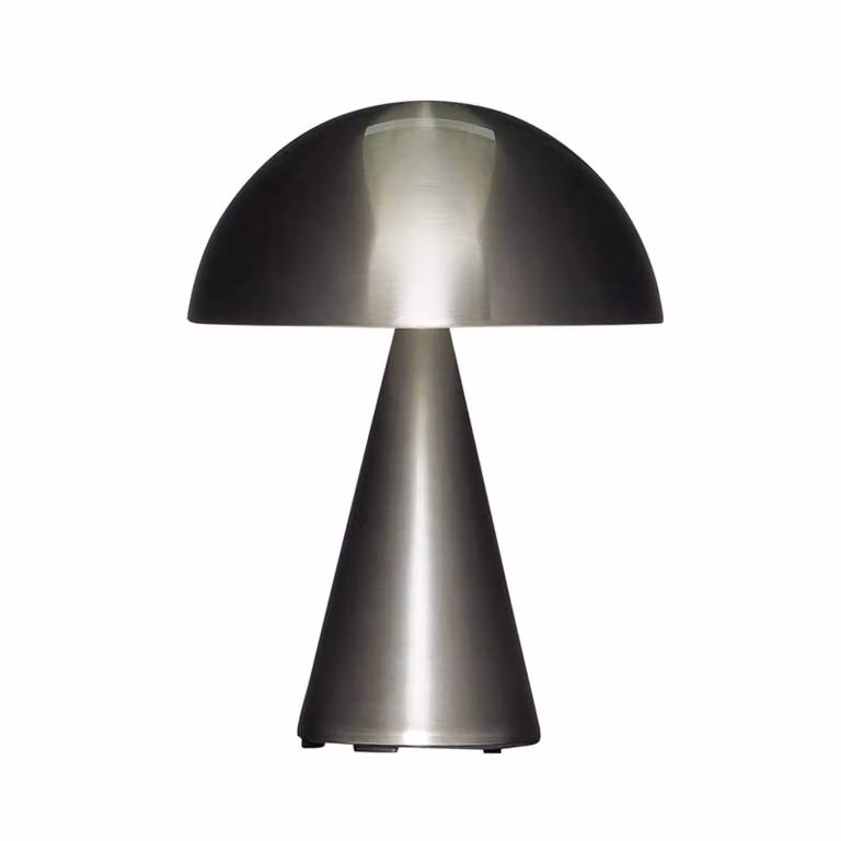 Hübsch Lampada da tavolo Mush, dimmerabile, Alluminio / Grigio / Zincato, Soggiorno / Sala da pranzo, Metallo, Design, Lampada da tavolo