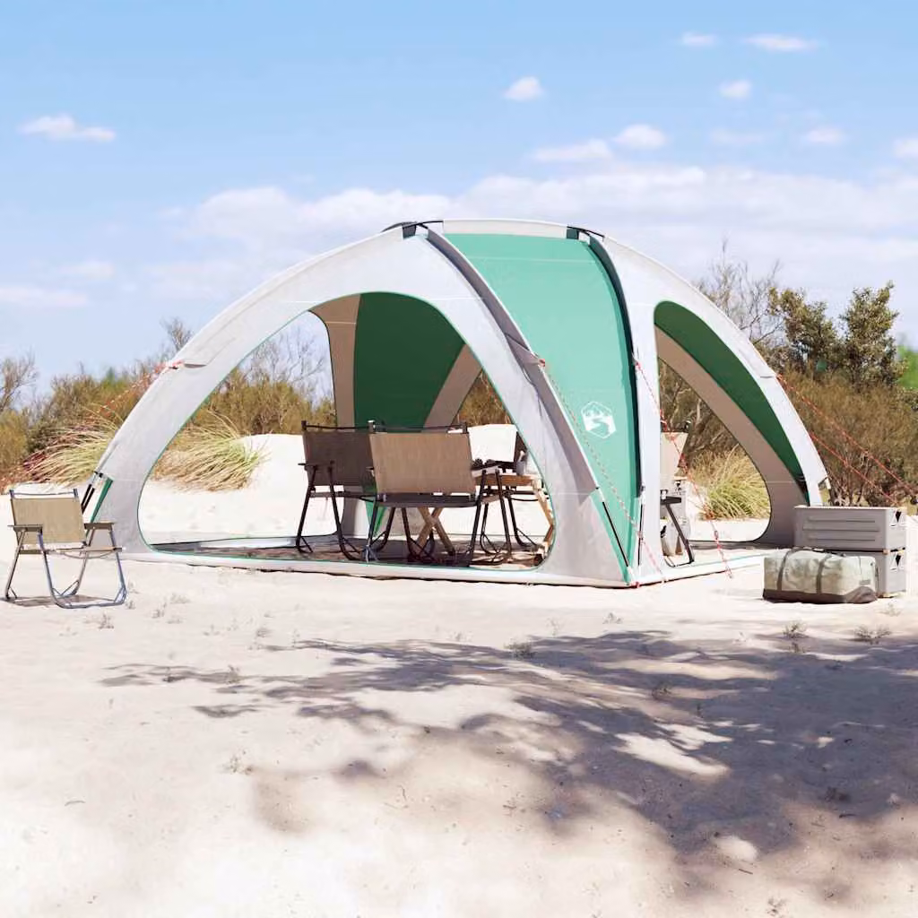 Tenda per feste a cupola vidaXL verde mare impermeabile in poliestere e fibra di vetro L: 435 cm, P: 244 cm, H: 11 cm