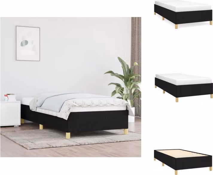 vidaXL Struttura letto nera 100x200 cm in tessuto - Letti e strutture letto