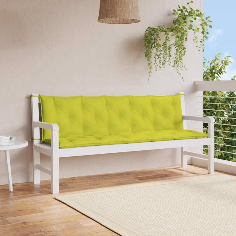 Cuscino per panca vidaXL Verde, Tessuto Oxford Idrorepellente e Traspirante, L: 180 cm, P: 50 cm, H: 7 cm