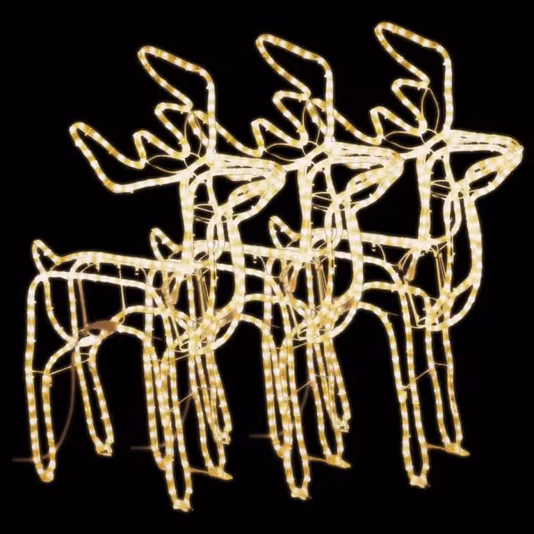Sagome di renne 3 pz. Bianco caldo 76x42x87 cm