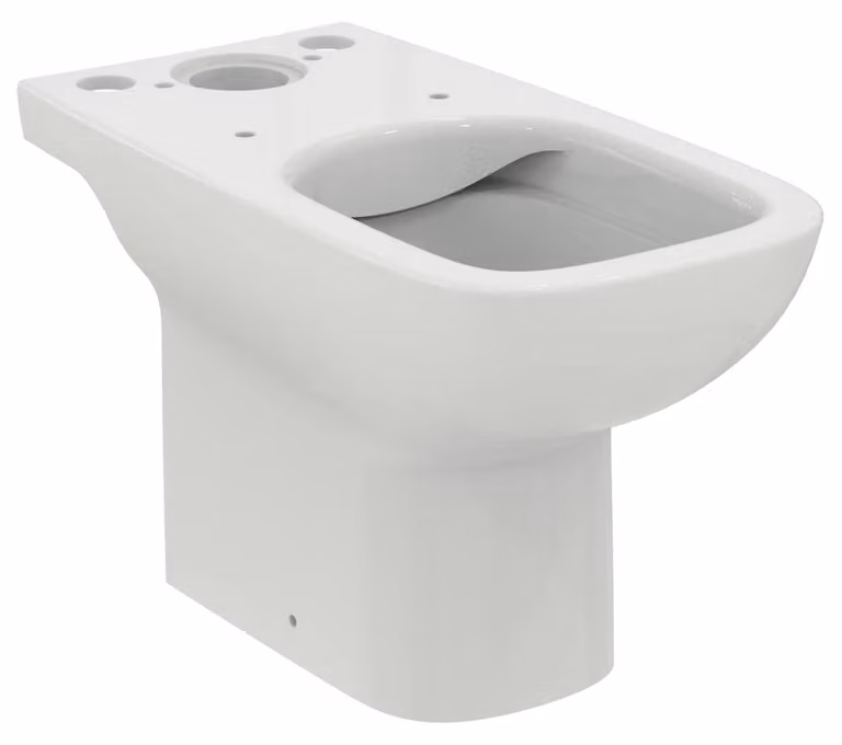Water closet a filo pavimento, senza brida, forma ovale, dimensioni 360x665x400 mm, colore bianco