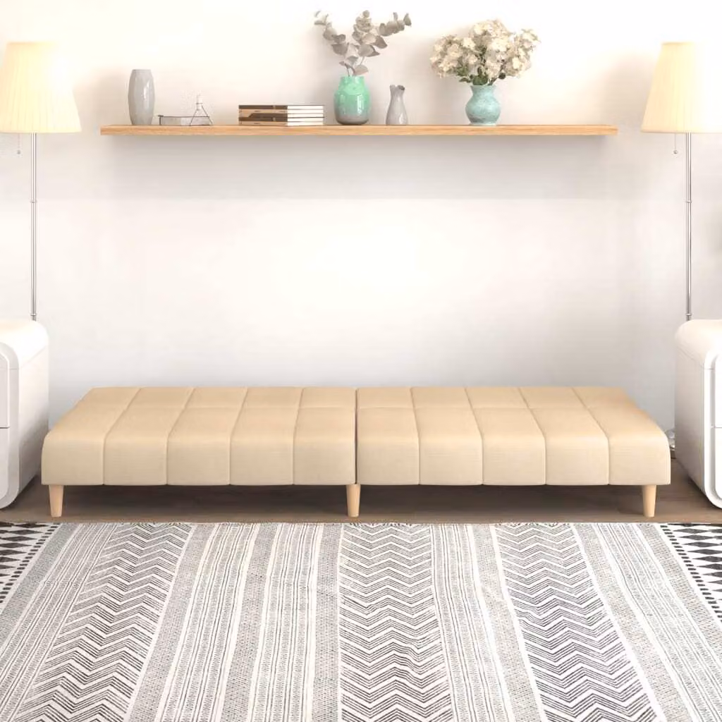 Maison Exclusive - Divano letto 2 posti, colore crema, rivestito in tessuto