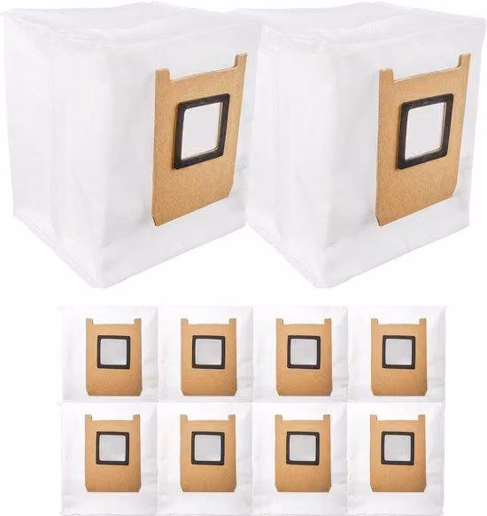 Set di 10 sacchetti in tessuto per aspirapolvere - Adatti per Eufy Omni E28, E25 ed E35 - Filtrazione al 99,9% - Tessuto non tessuto a 4 strati e filtro soffiato - Sacchetti igienici in tessuto per robot aspirapolvere - Kit di manutenzione
