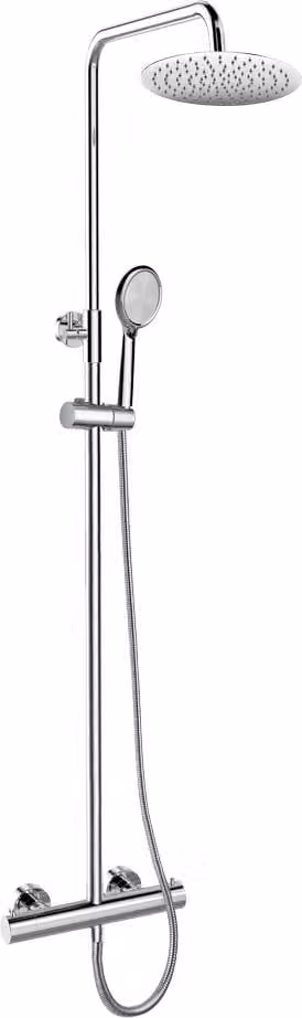 Mereo Miscelatore termostatico con piatto rotondo doccia slim, acciaio inox - CB60104TSC