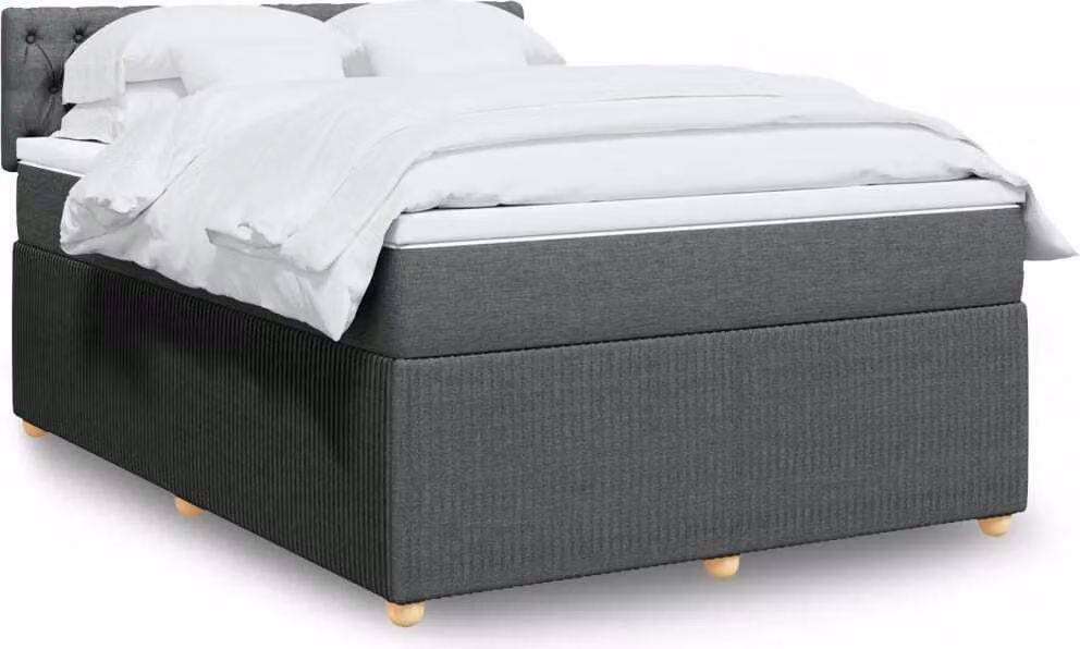 Maison Exclusive - Giroletto a Molle con Materasso Grigio Scuro 140x190 cm Tessuto