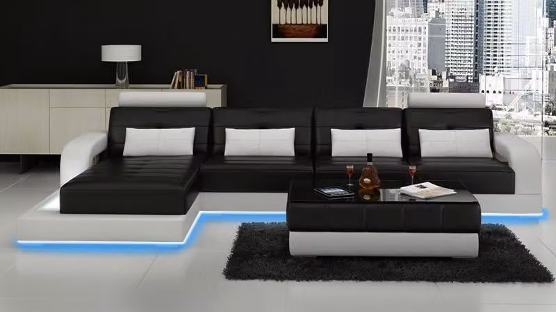 LEDERSOFA SOFA ECKCOUCH USB SOFAGARNITUR COUCH WOHNLANDSCHAFT Maßanfertigung