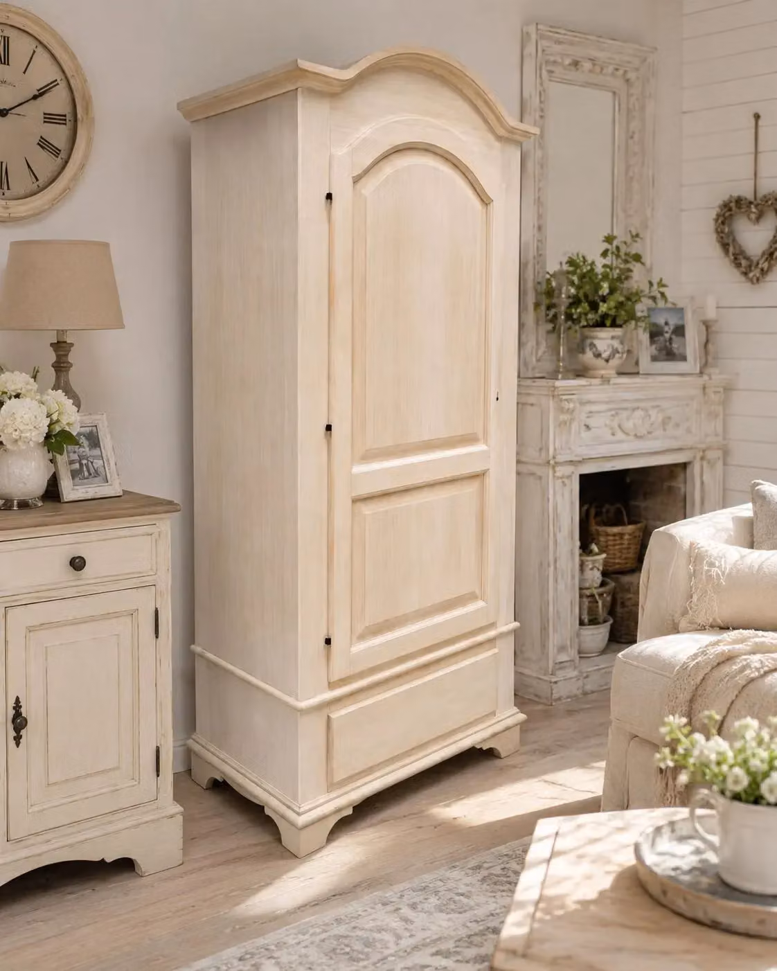 Armadio in legno Mobili 2G con 1 porta e 1 cassetto, colore marrone, grezzo, L: 96 cm, P: 56 cm, H: 196 cm – 2