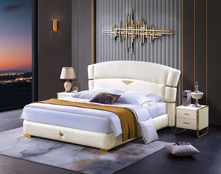 Holz Design Bett Doppel Luxus Ehe Modernes Hotel Gestell Schlaf Zimmer Betten