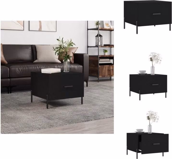 vidaXL Tavolino nero 50x50x40 cm in legno - Tavolini da caffè