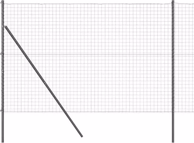 Recinzione da giardino in acciaio e PVC rivestito grigio, L: 10 m, H: 1,6 m