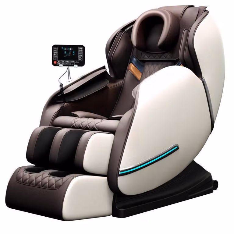 MOLINI California, poltrona massaggiante elettrica con gravità zero e funzioni wellness - marrone/bianco
