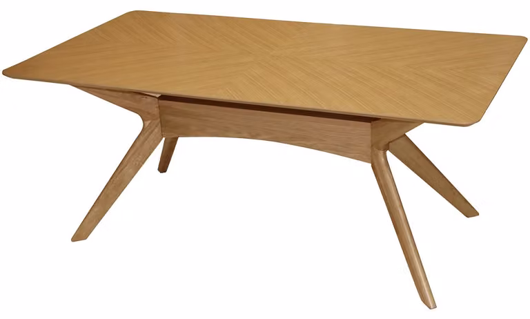 Tavolo da pranzo rettangolare in legno di quercia, dimensioni 180x95x75 cm