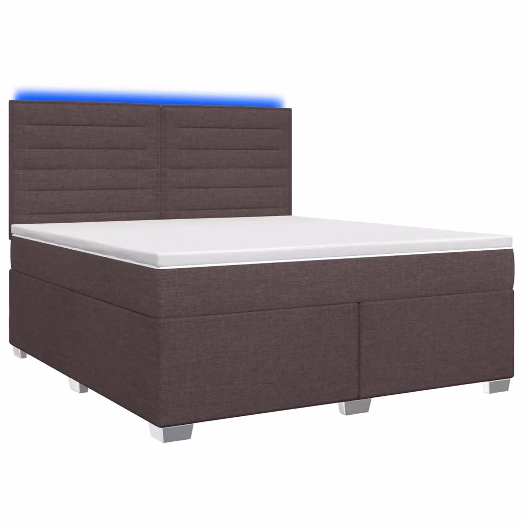 Letto box spring ibrido vidaXL con materasso a molle insacchettate e base contenitore, colore marrone, L/P: 140 x 190 cm – 2