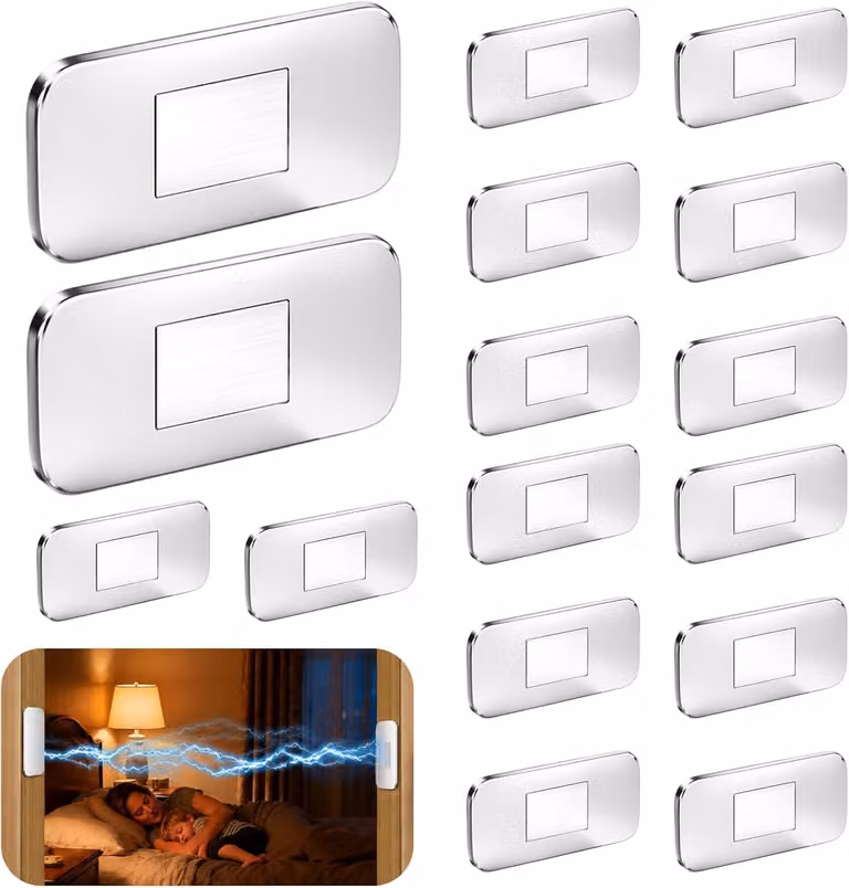 Chiusura magnetica ultraleggera, acciaio inossidabile, confezione da 8 pezzi, autoadesiva, ideale per cucina e mobili