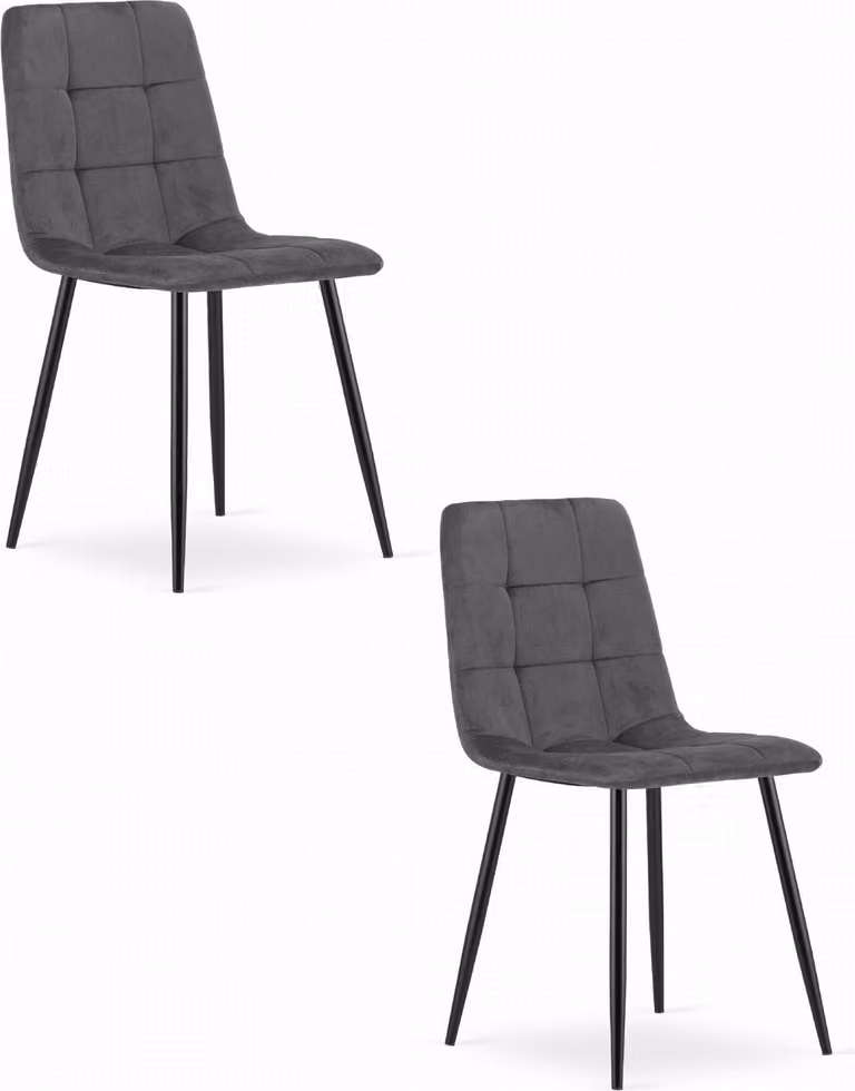 Valora KARA Chair Grigio Scuro x2 - Set di 2 sedie grigie in toni tenui