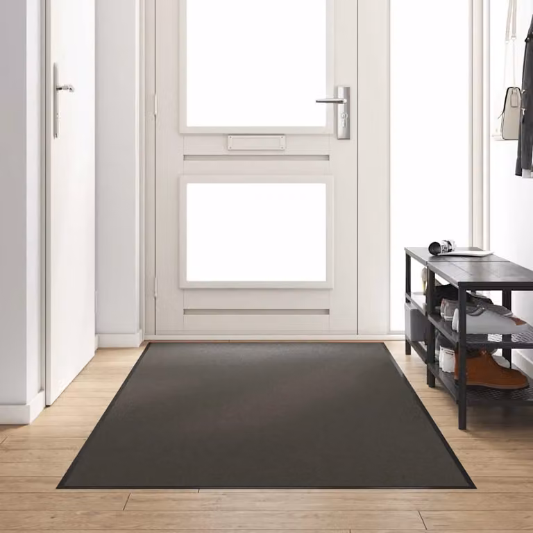 Tappetino vidaXL moderno rettangolare antracite e nero in poliammide e PVC, L 250 cm x P 120 cm