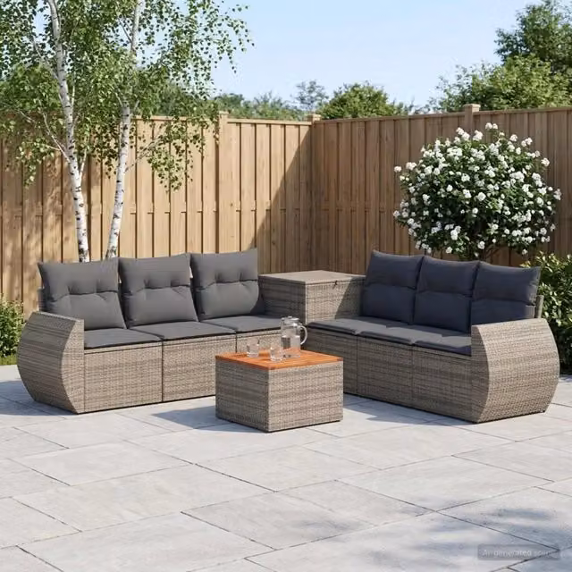 Set di divani 8 pz Grigio e Grigio Scuro 55 x 55 x 37 cm 3448442