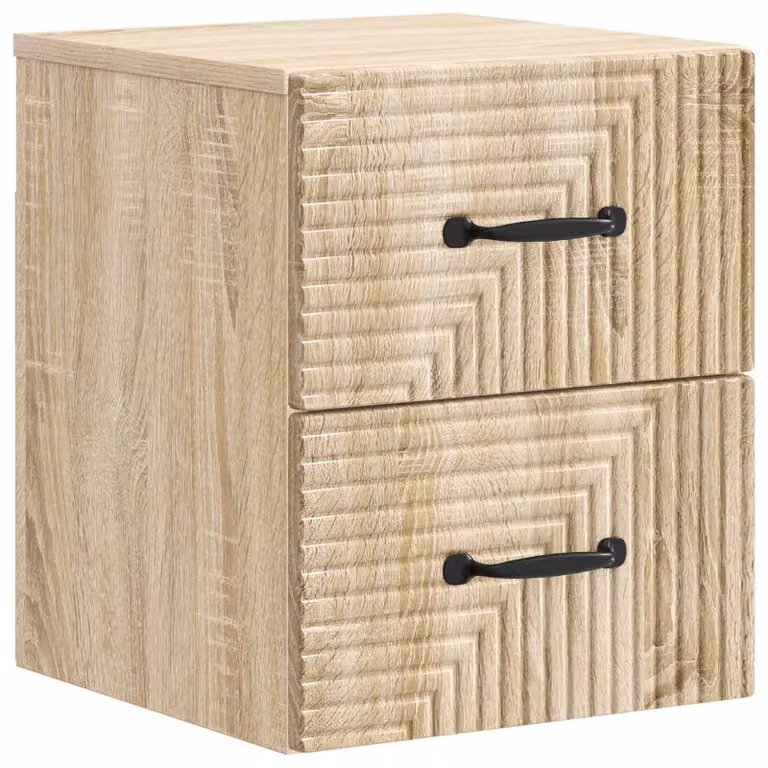 Mobiletto da notte a muro Rovere Sonoma 34,5 x 33 x 40 cm