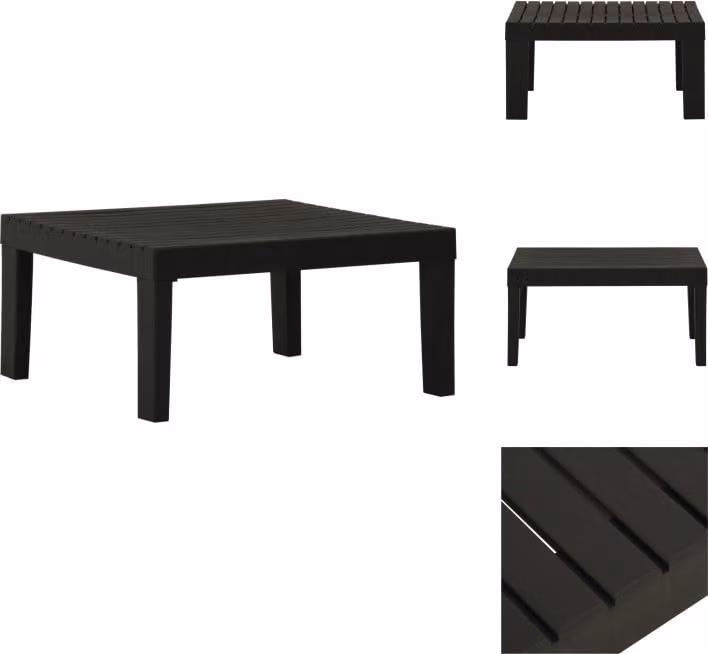vidaXL Tavolo da giardino in plastica grigio - Tavoli da giardino