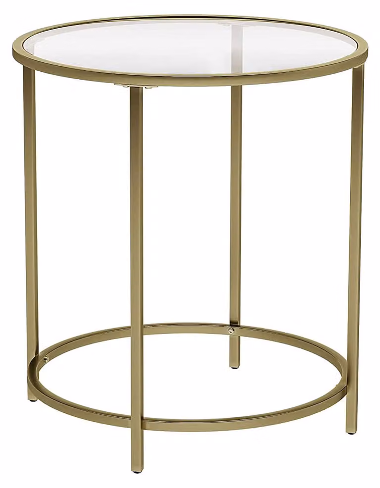 Tavolino - Leobert - Oro/Trasparente - 50 X 55 Cm