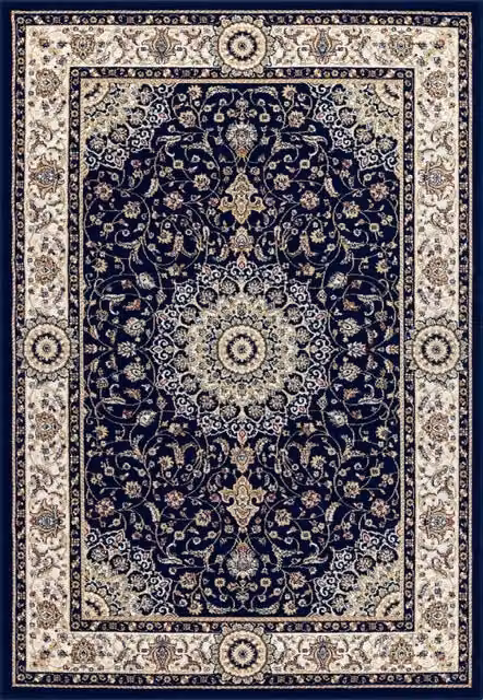 Tappeto Pierre Tappeti BABIL con disegno classico orientale, colore blu e crema, L 200 cm x P 290 cm