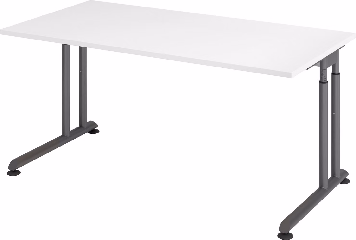 bümö Scrivania Serie-Z - Decorazione: bianco, dimensioni: 160 x 80 cm, struttura: grafite