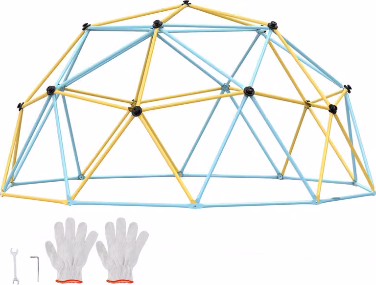 Cupola di arrampicata, centro giochi a cupola geometrica alta 3,05 m per bambini da 3 a 10 anni, struttura di arrampicata con portata di 340 kg, con maniglia di arrampicata, attrezzatura da giardino per il cortile