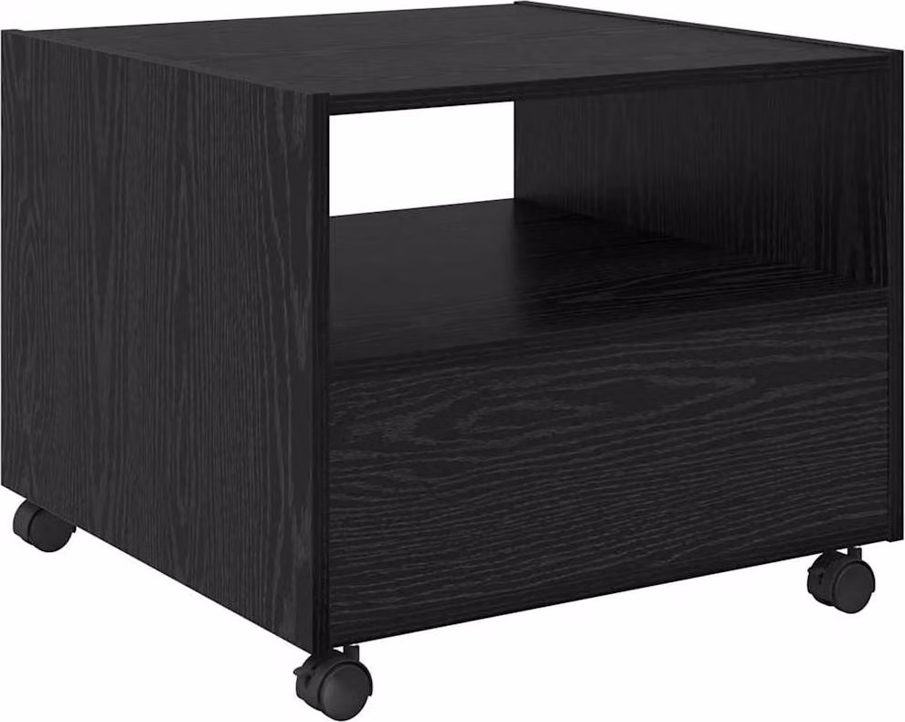 Tavolino da salotto con cassetto Rovere Nero 55 x 55 x 45cm