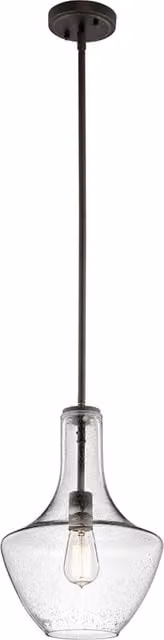 Lampada a sospensione moderna Everly KICHLER in metallo bronzo e vetro trasparente con attacco E27 – 1
