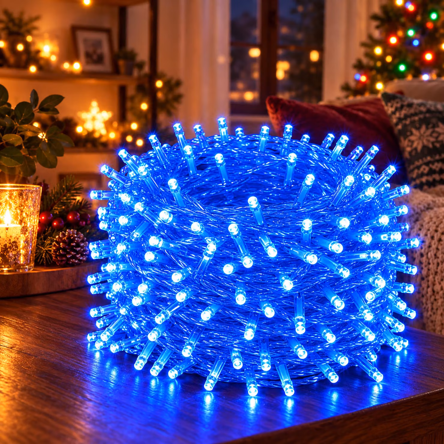 50M 400LEDs 8 modalità di luci fiabesche potenza, timer, funzione di memoria, LED Natale luci fiabesche festa decorazione luce albero di Natale illuminazione giardino, blu
