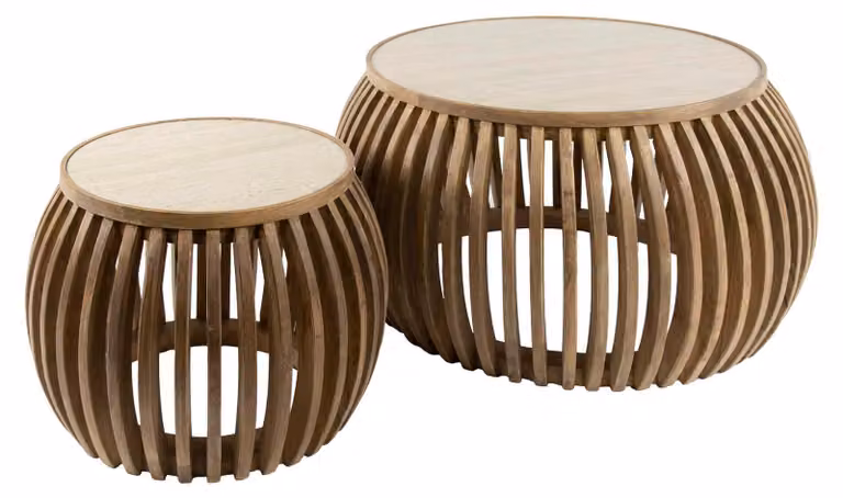 Tavolino FURNLUX Nuovo Marrone sabbia 75 cm (2 pezzi) / Colore principale: marrone / Dimensioni: 75 x 40 x 75 cm