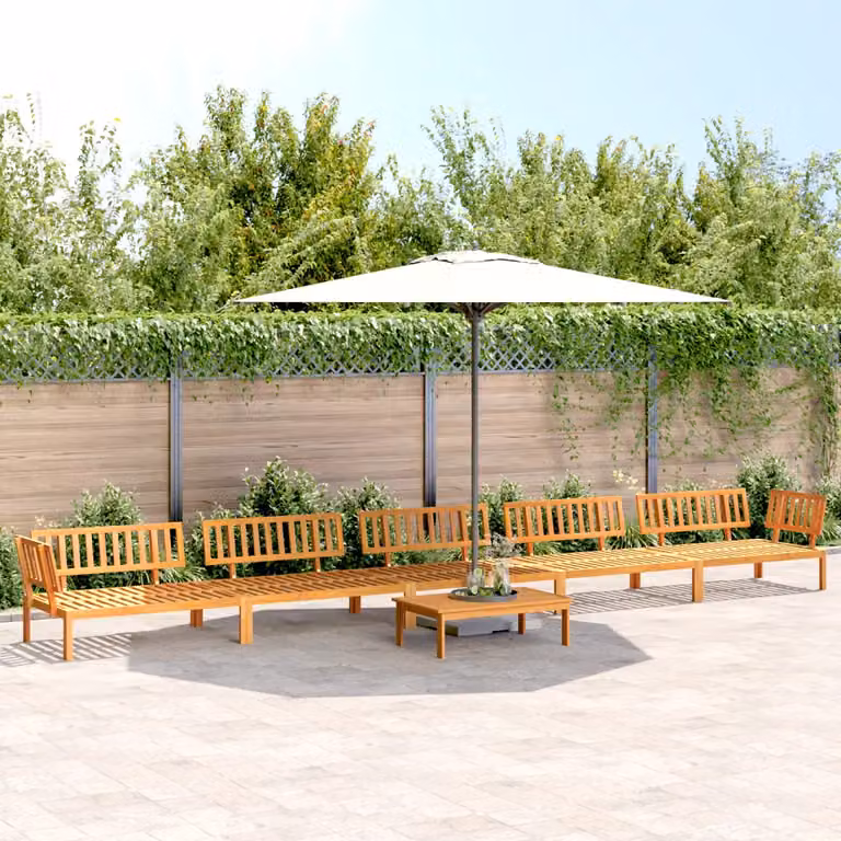 vidaXL Set Divano da Giardino a L in Legno di Acacia Marrone con 6 Pezzi e Cuscini inclusi