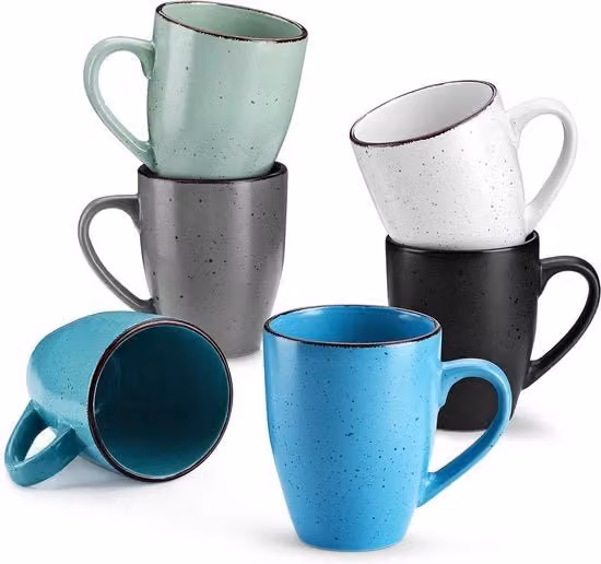 Set di 6 tazze in ceramica Vancasso multicolore da 340 ml per caffè e tè