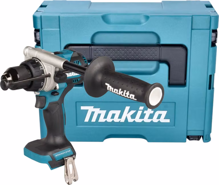 Makita DHP 492 ZJ Avvitatore a percussione a batteria 18 V 141 Nm Brushless + Makpac - senza batteria, senza caricabatteria